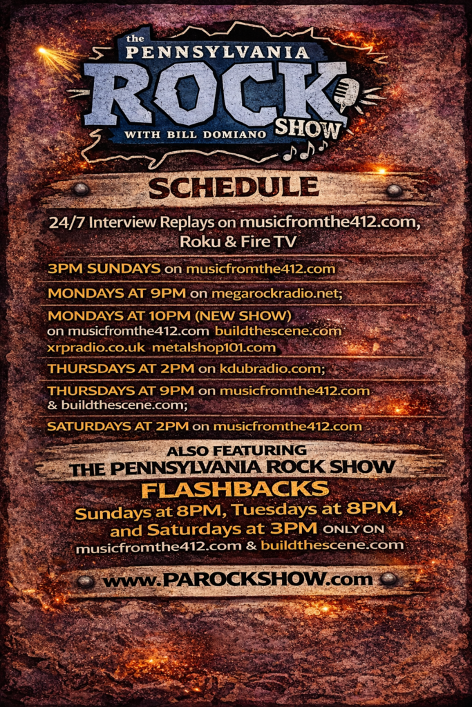 the Pennsylvania Rock Show Schedule Flyer with logo 3-15-26